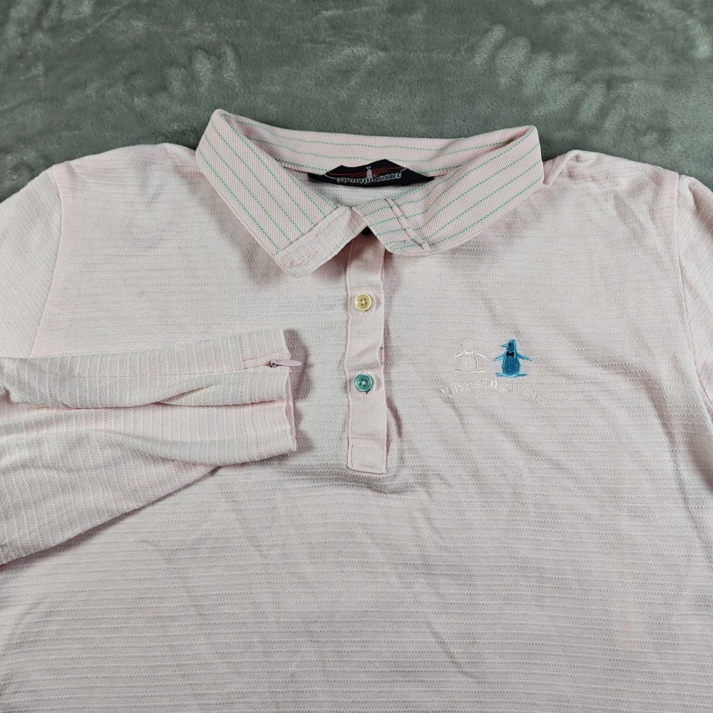 Vintage Munsingwear Grand Slam Polo Womens Medium Pink Long Sleeve Penguin Japan